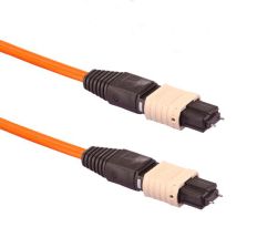 (Архив)Комм. шнур оптический Hyperline, MTPM/MTPM, OM2 50/125, LSZH, 3м, чёрный хвостовик, цвет: оранжевый