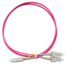 Комм. шнур оптический BNH Tight Buffer, Duplex SC/SC (UPC/UPC), OM4 50/125, LSNH, 3м, Ø 3мм, цвет: маджента