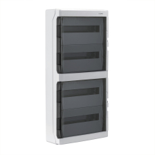 Щит электрический настенный DKC RAM base IP65, 4ряд. 72мод., с клеммным блоком, дверь: тонированное стекло, корпус: пластик, цвет: серый