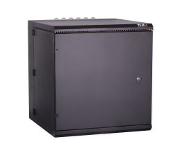 Шкаф телекоммуникационный настенный TLK Indystry, 19", 12U, 638х600х600 мм (ВхШхГ), дверь: металл, с поворотной рамой, цвет: чёрный