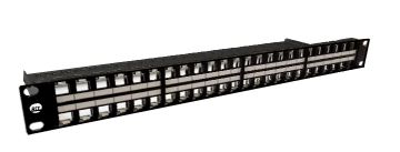 (Архив)Комм. патч-панель наборная RiT, 19", 1HU, портов: 48 х keystone, кат. 5е-6a, универсальная, неэкр., цвет: чёрный, (R2801612)