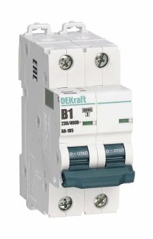 Автоматический выключатель DEKraft ВА-105, 2 модуль, C класс, 2P, 1А, 10кА, (13160DEK)