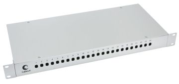 (Архив)Бокс оптический Cabeus, портов: 32, ST/FC, 64 хОВ, 1U, 44х485х200 мм (ВхШхГ), цвет: серый, (FO-19-32-ST)