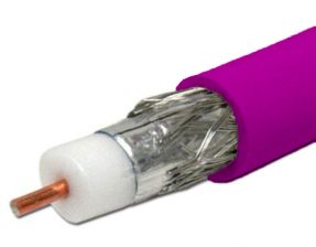 Кабель коаксиальный Belden RG-179, PVC, двухслойный экран (100% + 95%), 75 Ом, d 2,54, цвет: фиолетовый