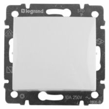 Переключатель Legrand Valena, одноклавишный, с подсветкой, 10А, внутренняя, 58х51 мм (ВхШ), цвет: белый, на 2 направления (774426)