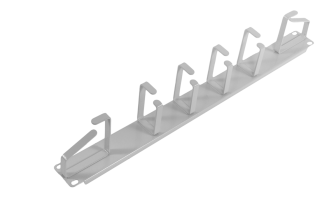 Организатор комм. шнуров ЦМО, 19", 1HU, 45х482,6х85 мм (ВхШхГ), горизонтальный, 6 колец, для кабеля, цвет: серый
