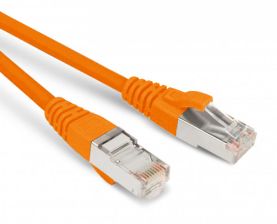 Шнур комм. Hyperline, кат. 6, экр., SF/UTP, RJ45/RJ45, LSZH, AWG26 0.5м, оранжевый