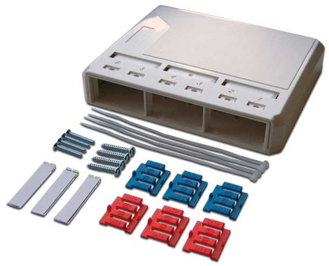 Коробка для настенного монтажа Lanmaster LAN-MB-3FO-WH