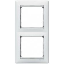 (Архив) Рамка Legrand Valena, 2 поста, плоская, вертикальная, цвет: белый (LEG.774456)