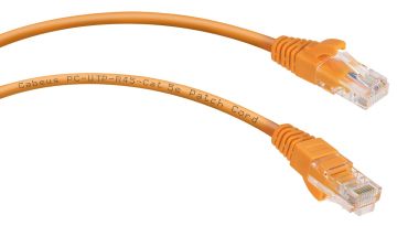 Шнур комм. Cabeus, кат. 5е, неэкр., U/UTP, RJ45/RJ45, PVC, AWG24, 0.15м, оранжевый