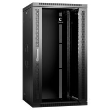 Шкаф телекоммуникационный настенный Cabeus SH-05F, 19", 22U, 1082х600х450 мм (ВхШхГ), дверь: стекло, разборный, цвет: чёрный