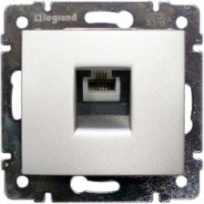 Розетка в сборе Legrand Valena, 1x RJ11, кат. 5е, экр., внутренняя, 51х58 мм (ВхШ), цвет: блестящий алюминий, (LEG.770138)