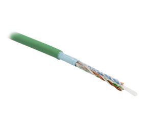 Кабель витая пара Hyperline FUTP4-C5E-S24-IN-PVC, PVC, F/UTP, кат. 5е, проводник Ø 0,51мм, 305м, тип прокладки: внутри зданий, цвет: зелёный