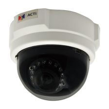 (Архив)Сетевая IP видеокамера ACTi, купольная, помещение, 1/4’, 1280x720, 30к/с, ИК, цв:0,1лк, об-в:2,8мм, E61