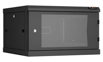 Шкаф телекоммуникационный настенный TLK Classic II, 19", 6U, 370х600х600 мм (ВхШхГ), дверь: стекло, разборный, цвет: чёрный