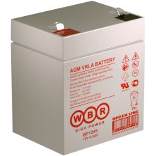 Аккумулятор для ИБП WBR GP, 107х70х90 мм (ВхШхГ),  необслуживаемый свинцово-кислотный,  12V/4,5 Ач, (GP1245 WBR)