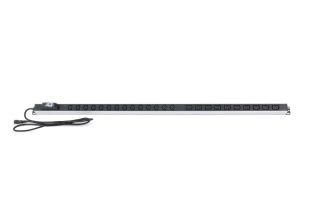 Блок силовых розеток Hyperline, IEC 60320 С13, IEC 60320 С19 х 24, вход IEC 309 32A 3P+N+E, шнур 3 м, 1829х56х62 мм (ВхШхГ), 32А, чёрный, серия D (кон