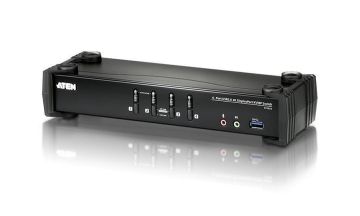 Переключатель KVM Aten, портов: 4, 55,5х88х270 мм (ВхШхГ), USB, цвет: чёрный