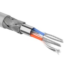 (Архив)Кабель интерфейсный промышленный Rexant, четырехслойный экран Duobond IV, 2 пар., кат. 5е, PVC, Ø 6,5мм, 305м, бухта, внутри зданий, проводник 