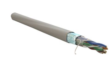 Кабель витая пара WRline, PVC, F/UTP, кат. 5е, проводник Ø 0,5мм, 305м, коробка, тип прокладки: внутри зданий, цвет: серый, с рипкордом
