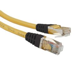 Шнур комм. Panduit, кат. 6A, экр., S/FTP, RJ45/RJ45, 500 МГц PVC, AWG26 2м, жёлтый, цвет коннектора: чёрный