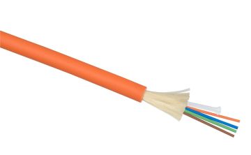 Кабель ВО Cabeus Tight Buffer,  4хОВ, OM2 50/125, LSZH, Ø 5мм, барабан, внутри зданий, небронированный, цвет: оранжевый