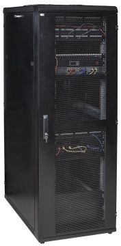 Шкаф серверный напольный ITK LINEA S, IP30, 42U, 2025х800х1000 мм (ВхШхГ), дверь: перфорация, боковая панель: сплошная съемная, разборный, цвет: чёрны