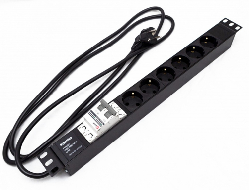 Блок распределения питания Hyperline SHE19-6SH-B-2.5EU