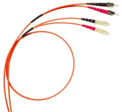 Комм. шнур оптический Legrand LCS3, Duplex SC/ST (UPC/UPC), OM2 50/125, LSZH, 3м, серый хвостовик, цвет: оранжевый