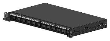 (Архив)Комм. панель ВО Nexans LANmark-OF, 1HU, портов: 24 snap-in выдвижная, прямая, цвет: чёрный