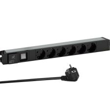 БРП (PDU) Basic Legrand, Schuko х 6, вход Schuko, шнур 3 м, 1ф 16А, выключатель, фильтр защиты от напряжения, чёрный