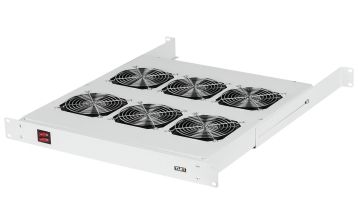 Вентиляторный модуль TLK, без кабеля питания, 220V, 520 мм Г, вентиляторов: 6, 53 дБ, поток: 990 м3/ч, для шкафов и стоек, цвет: серый