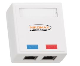 (Архив)Розетка информационная Nikomax, 2x RJ45/8P8C, кат. 6, неэкр., 70х66 мм (ВхШ), упаковка: 1 шт, цвет: белый, (NMC-WO2UE2-WT)