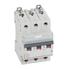 Автоматический выключатель Legrand DX3, 3 модуль, D класс, 3P, 10А, 10кА, (LEG.408087)