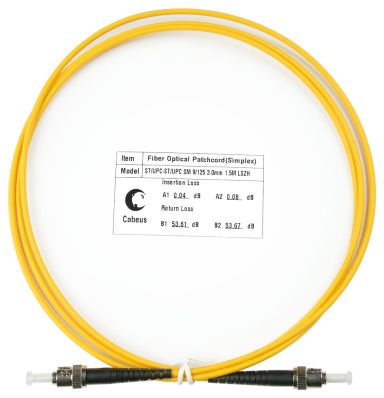 Коммутационный шнур оптический Cabeus FOP(s)-9-ST-ST-1,5m