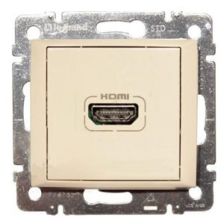 Розетка информационная Legrand Valena, HDMI, внутренняя, 51х58 мм (ВхШ), цвет: слоновая кость, экран 5е (774185)