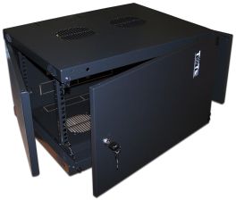 Шкаф телекоммуникационный настенный TWT Next, 19", 6U, 329х550х450 мм (ВхШхГ), дверь: металл, разборный, цвет: чёрный