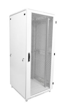 Шкаф серверный напольный ЦМО ШТК-Э, IP20, 42U, 1987х600х800 мм (ВхШхГ), дверь: перфорация, боковая панель: сплошная, разборный, цвет: серый