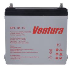 Аккумулятор для ИБП Ventura GP, 100х98х151 мм (ВхШхГ),  необслуживаемый свинцово-кислотный,  12V/28 Ач, цвет: серый, (GPL 12-15)