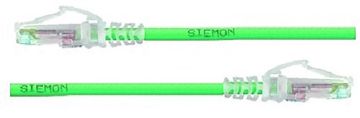Шнур комм. Siemon MC, кат. 5е, неэкр., U/UTP, RJ45/RJ45, CM, 1.5м, зелёный, без защитного колпачка