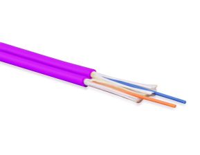 Кабель ВО Hyperline Zip-cord,  2хОВ, OM4 50/125, LSZH, Ø 2мм, внутри зданий, небронированный, цвет: маджента