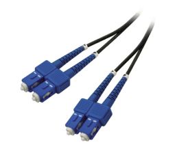 (Архив)Комм. шнур оптический Hyperline, Duplex SC/SC (UPC), OS2 9/125, LSZH, 10м, цвет: чёрный