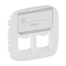 Лиц. панель розеточная Legrand Valena Allure, 2х RJ45, 58х51 мм (ВхШ), плоская, с держателем маркировки для розетки RJ45, цвет: белый (LEG.755485)