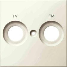 Лиц. панель розеточная Merten System M, 2х TV/FM, плоская, внутренняя, цвет: бежевый (MTN299944)
