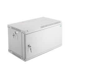 Шкаф телекоммуникационный настенный ЦМО ШРН-Э, 19", 6U, 342х600х350 мм (ВхШхГ), дверь: металл, разборный, цвет: серый
