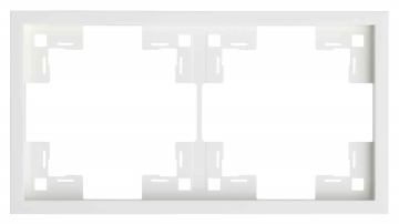 Рамка Rikett Standard, 2 поста, 83,5х154,5х9,6 мм (ВхШхГ), плоская, универсальная, цвет: белый сатин (35820 MW)