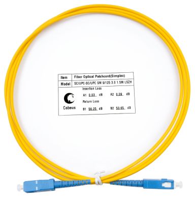Коммутационный шнур оптический Cabeus FOP(s)-9-SC-SC-1,5m