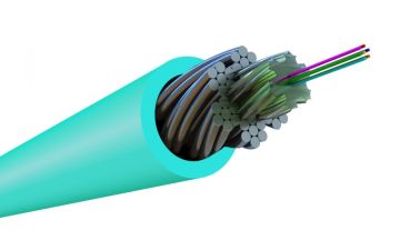 Кабель ВО Hyperline AWS1 Single Mode,  2хОВ, OM3 50/125, LSZH, Ø 4,2мм, внутри зданий, стальная проволока, цвет: бирюзовый