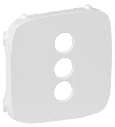 Лиц. панель розеточная Legrand Valena Allure, 3х RCA, 58х51 мм (ВхШ), плоская, для розетки RCA, цвет: белый (LEG.754725)