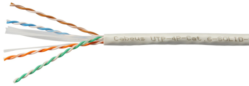 Кабель витая пара Cabeus UTP-4P-Cat.6-SOLID-LSLTx-GY-20